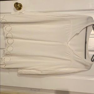 White eyelet top with cutout detailing